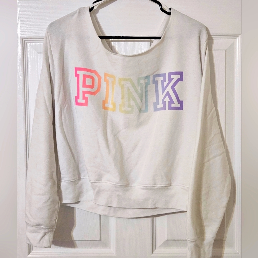 Victoria's Secret PINK Cropped Sweatshirt, Sz L